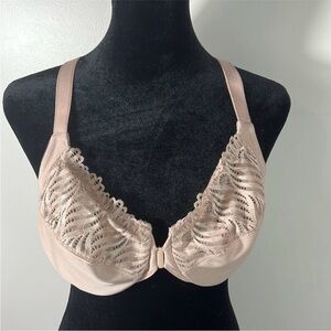 Glamorise Nude Front Closure T-back Bra 36C